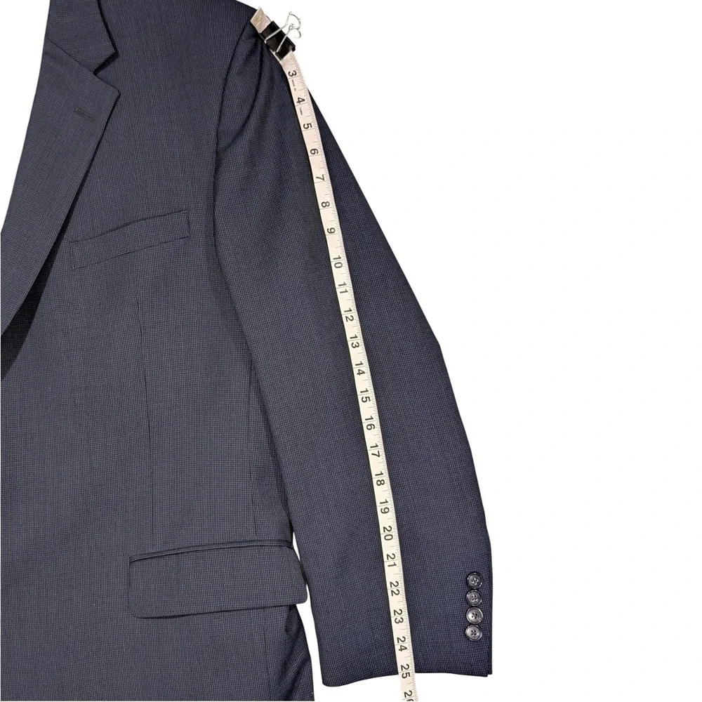 Jos A Bank Travelers Collection Navy Blue 100% Wool Blazer Sport Coat‎ 48L